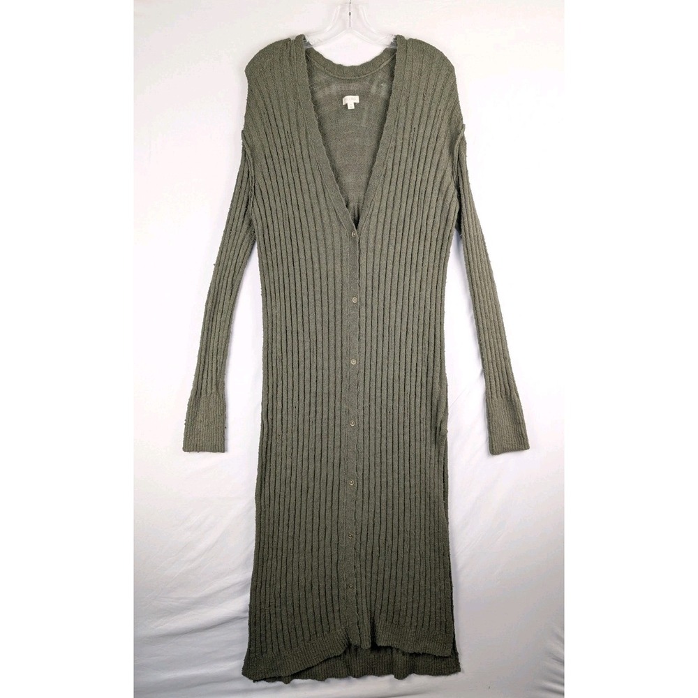 Anthropologie Pilcro Cardigan Womens XL Green Gauzy Distressed Long Duster